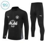Kinder Manchester City Training Sweatshirts Viertelreißverschluss 2025-26 Schwarze